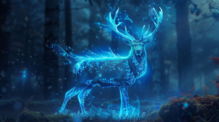 Blue Deer In A Forestの素材