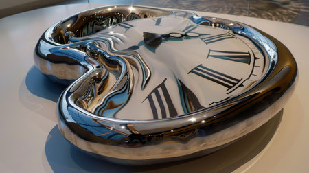 Melted Clock Sculpture Close Upの素材