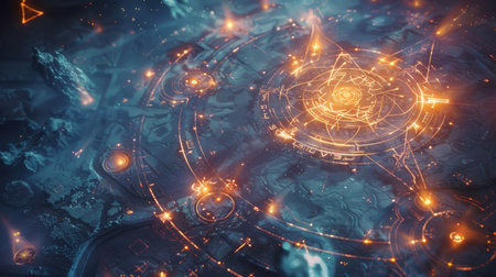 Cosmic Energy Glowing around a Central Circleの素材