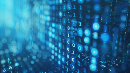 Abstract Blue Binary Code Backgroundの素材