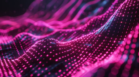 Abstract Pink And Blue Light Wavesの素材