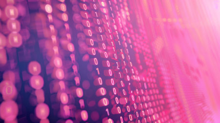 Pink and Purple Binary Code Screenの素材