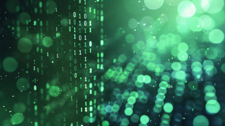 Binary Code and Bokeh Lightsの素材