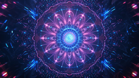 Neon Blue And Pink Mandala Designの素材
