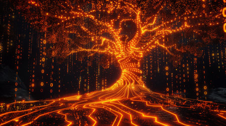 Digital Tree With Binary Codeの素材