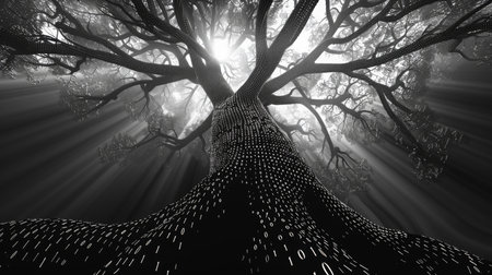 Black Binary Tree in Sunlightの素材