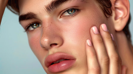 Close-Up Portrait of a Young Manの素材