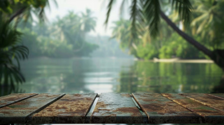 Wooden Dock Over Tropical Lagoonの素材