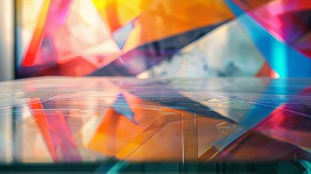 Colorful Reflections on a Glass Surfaceの素材