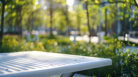 White Bench in Sunny Parkの素材