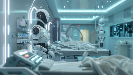 Robot Attendant in Futuristic Hospitalの素材