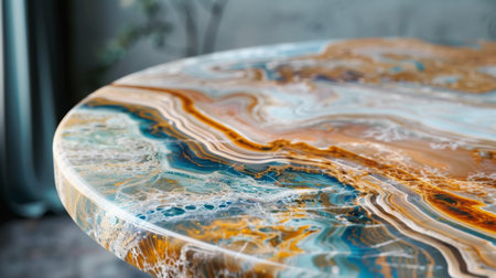 Blue and Brown Swirls in a Tabletopの素材