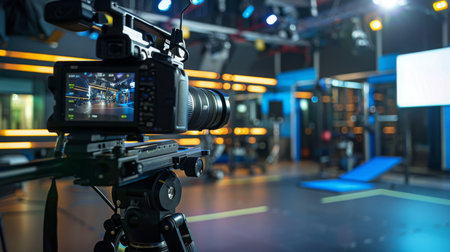 Camera Setup in Modern Gym Studioの素材