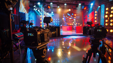 Studio Cameras Recording Live Eventの素材