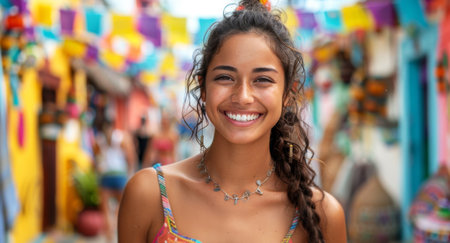 Smiling Woman With Braidsの素材