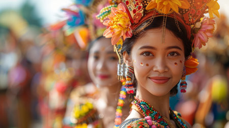 Traditional Festival Attire at Southeast Asian Cultural Eventの素材