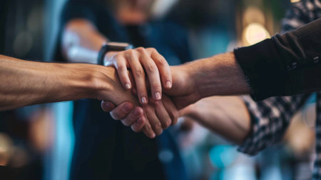 Team Building Hand Stack in a Group Settingの素材