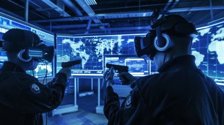 Virtual Reality Training for Security Personnel at Nightの素材