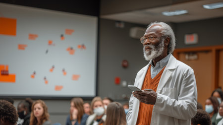 Man Standing in Front of Crowd of Peopleの素材