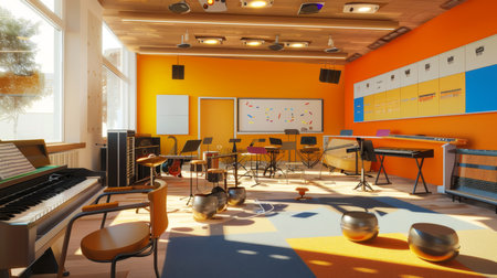 A Room Filled With Musical Equipmentの素材