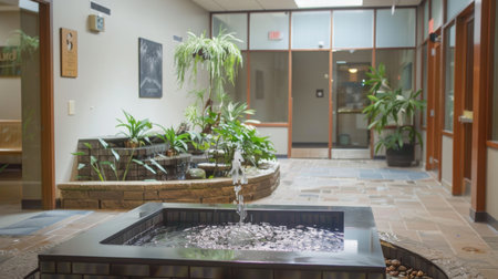 Indoor Fountain In Office Lobbyの素材