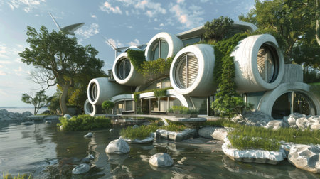 Modern House With Abundant Windowsの素材