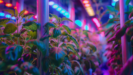 Plants Growing Under Artificial Lightsの素材