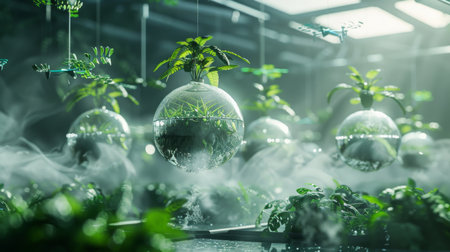 Plants Suspended in Glass Globesの素材