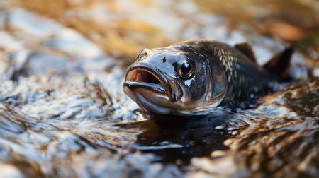 Freshwater Fish Swimming in Stream During Daylightの素材