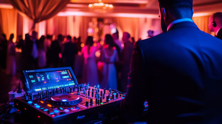 DJ Performing at a Evening Wedding Reception in a Luxurious Venueの素材