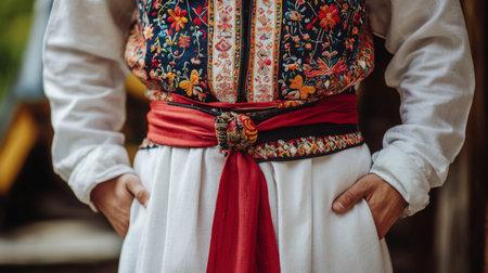Traditional Ethnic Costume Displayed in Cultural Celebrationの素材