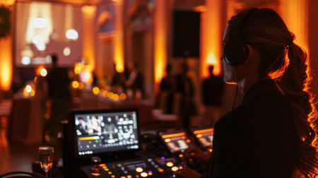 Evening Event With Female DJ at the Mix Boardの素材