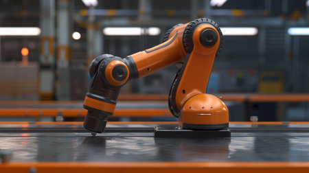 Industrial Robot Arm in Automation Process at Factoryの素材