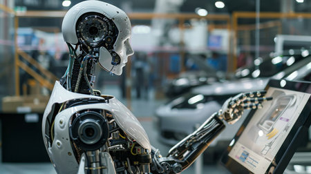 Humanoid Robot at a Technology Expoの素材