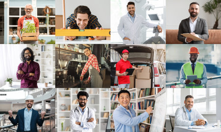 Diverse Group of Professionals Working in Various Industries