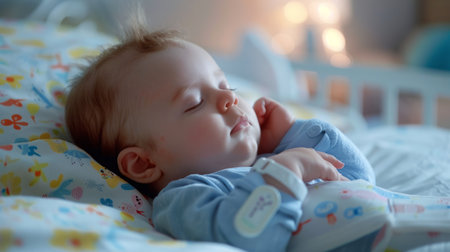 Baby Sleeping in Crib With Pacifierの素材