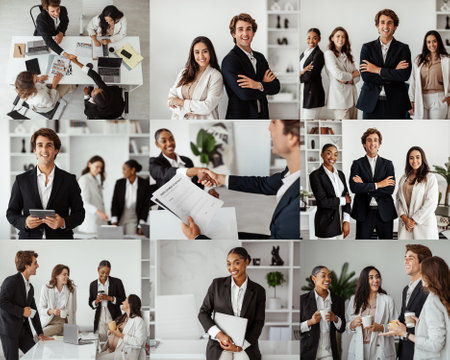 Engaging Team Collaboration in Office During a Productive Meeting Sessionの写真素材