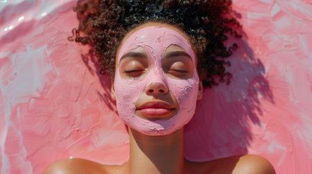 Woman Wearing Pink Maskの素材