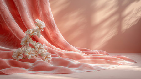 Blooming Flowers on Pink Backgroundの素材