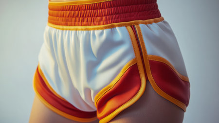 Shorts featuring vibrant colors and sporty design worn during physical activity sessionの素材