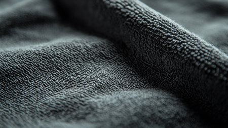 Close-up view of soft black fabric highlighting texture and detail in natural lightの素材