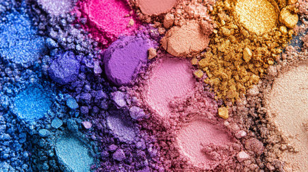 Crushed eyeshadow in a rainbow of colorsの素材