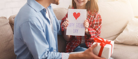 Daddy and daughter celebrating Father Day togetherの写真素材