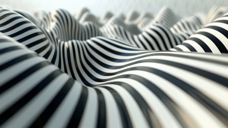 Abstract Black and White Wavy Patternsの素材