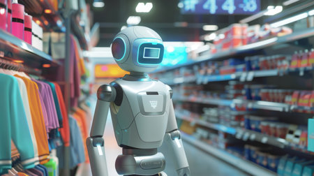 Service Robot Assisting in a Retail Storeの素材