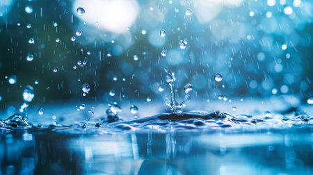 Close Up of Water Droplets on a Surfaceの素材