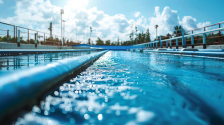 Blue Pool With Sky Backgroundの素材