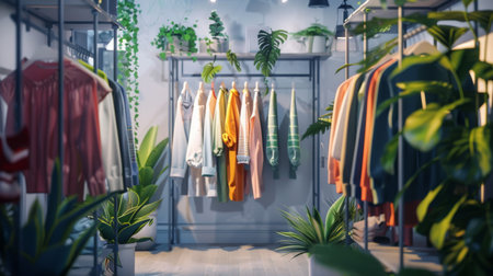 Boutique Clothing Store Interior at Daytimeの素材