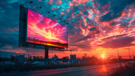 Billboard With Sunset in Backgroundの素材