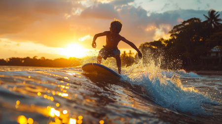 Person Riding Surf Board on Waterの素材